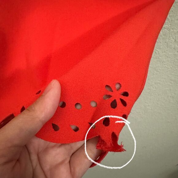 LIKELY Eyelet Manhattan Mini Dress Red Short Sleeve Party NWT *FLAWS* - Picture 10 of 15